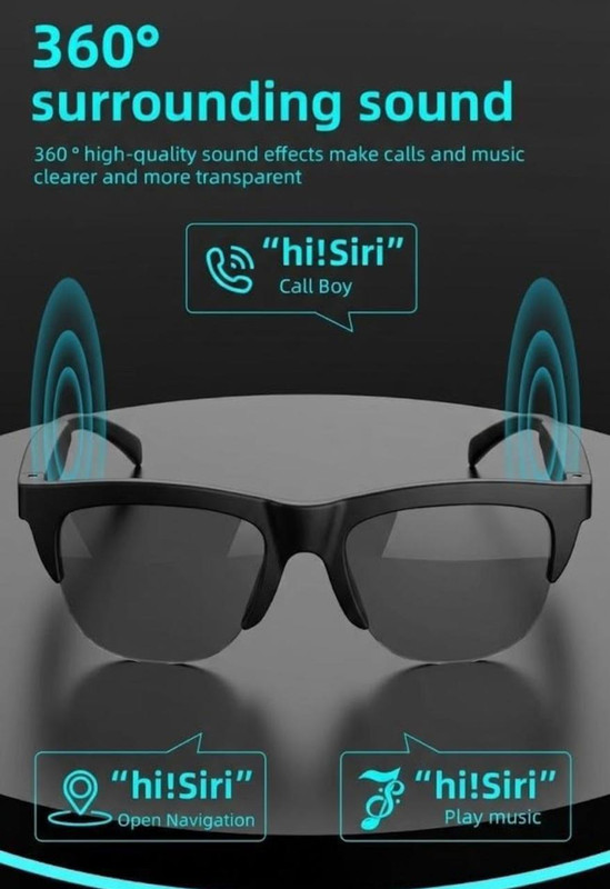 JPGC Smart Audio Sunglasses with Smart Touch Control - Open Ear Wireless Bluetooth(black)