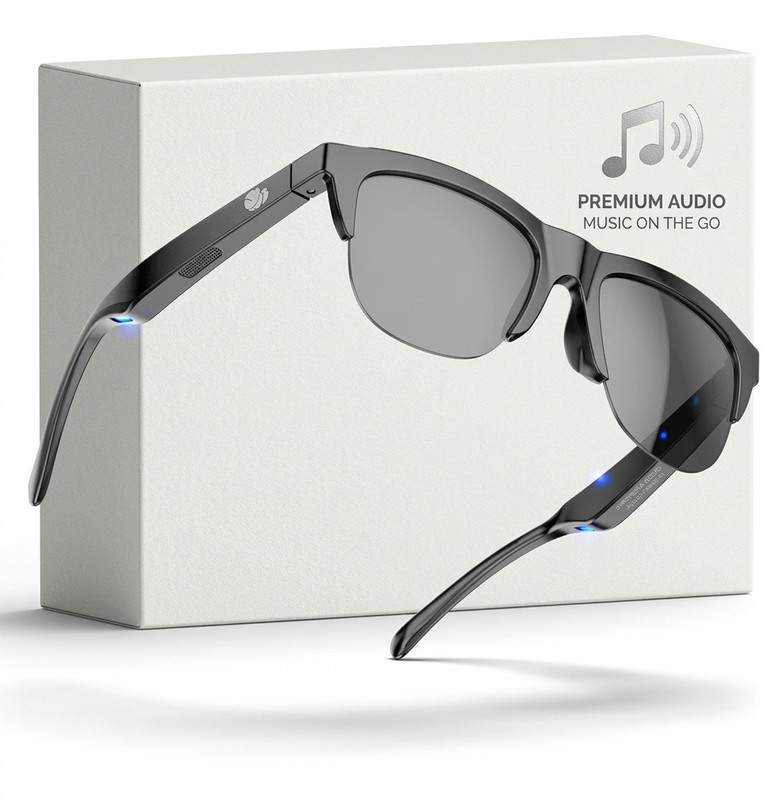 reeepud Top Selling Bluetooth Smart Sunglasses MP3 UV Filtered Lenses Bluetooth Calling(Black)