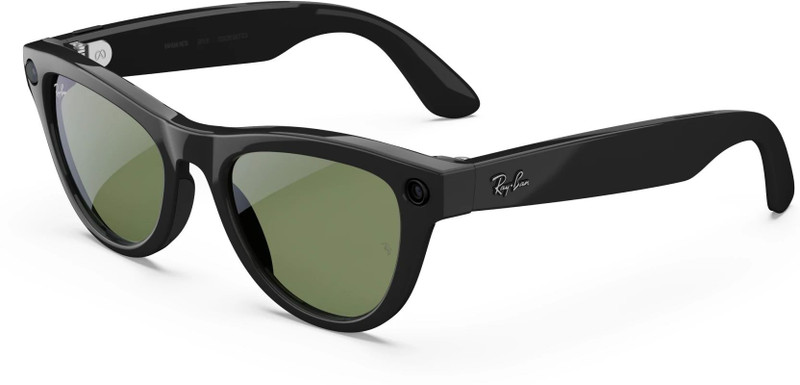 Ray-Ban | Meta Wayfarer (Gen 1) with Meta AI, photo and video capture(Shiny Black, Clear lenses)