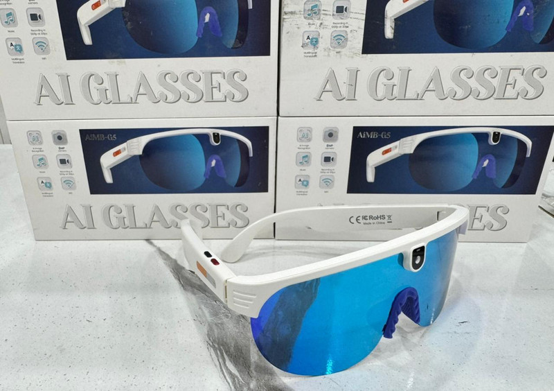 K&M White Frame with Blue Lense AI glasses(Blue)