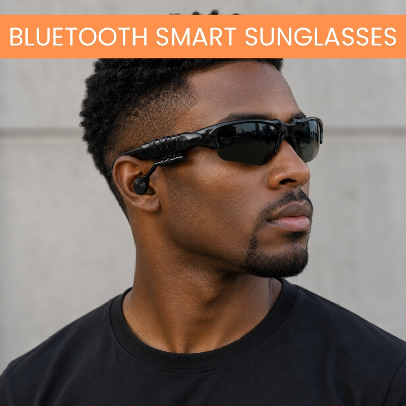 FRONY Wireless Sunglasses with Bluetooth Headset and Stereo Sound for Men & WomenWP22(Black)