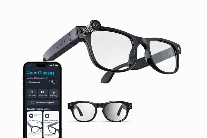 REEPUD G2,AI Camera Smart Glasses, 8MP, HD, Photo & Video, Bluetooth, Voice Translation(Black)