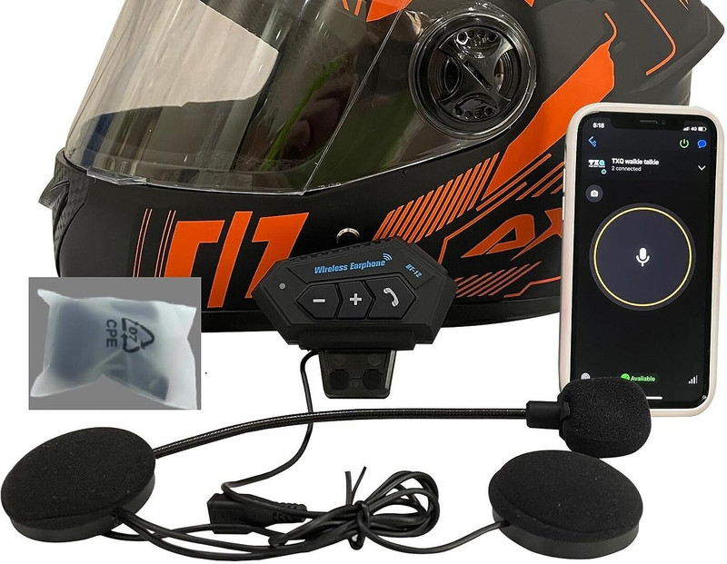 AIRSKY Motorcycle Helmet Dual Earphone Helmet Bluetooth Music & Calling Smart Headphones(Wireless)