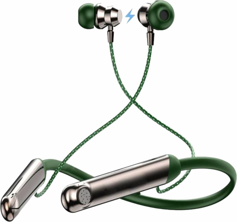 BAVE Aura Neckband 60hrs Play Time Touch Control Magnetic on / Off Wireless Bluetooth Smart Headphones(Wireless)