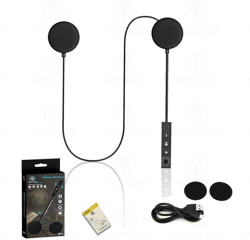 Moto Genius BT11 Rechargeable Bluetooth Helmet Headset - Hands-Free, 5 Hours Playtime Smart Headphones(Wireless)