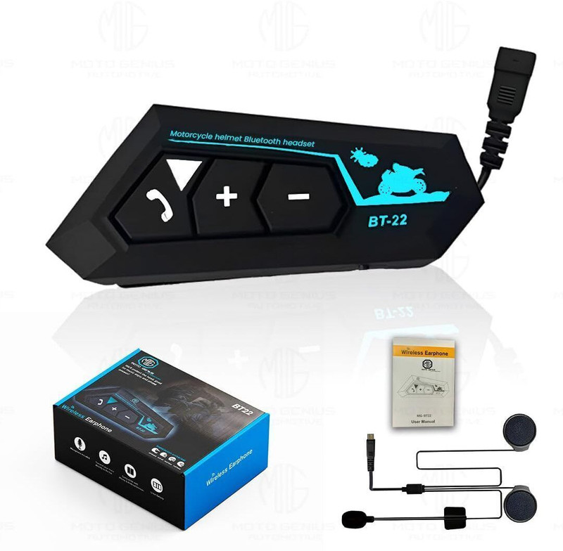 Moto Genius BT22 Dual Earphone Bluetooth Headset - Hands-Free, Noise Reduction Smart Headphones(Wireless)