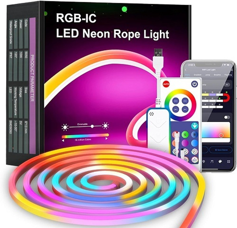 JOYGESTURE Neon LED Strip Lights support app control Light Strip