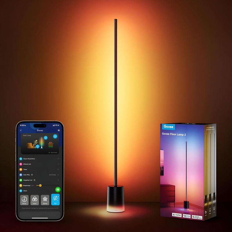 Govee Floor Lamp 2 with Matter, RGBIC, Warm Cool White LED