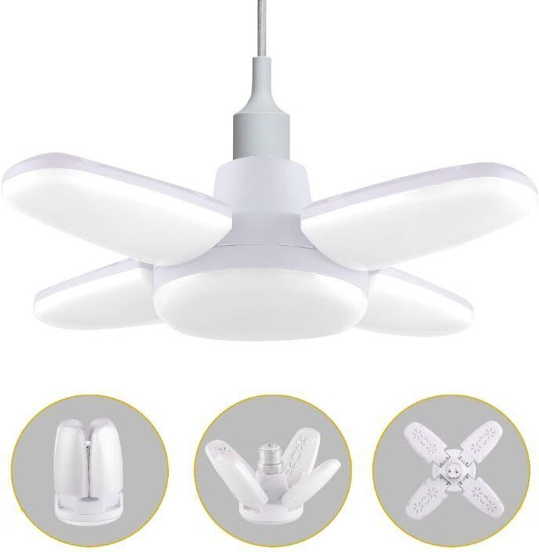 xwipe Foldable Light, 9W FOUR-Leaf Fan Blade LED Light Bulb, Ceiling Lamp