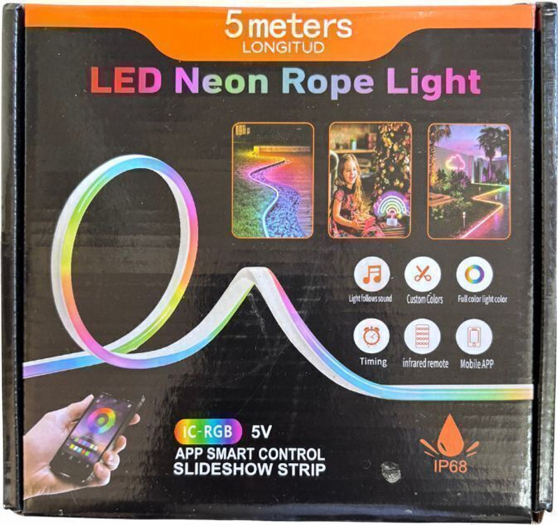 Funkisto Neon LED Smart Strip 5m | App & Remote Control | Music Sync, Room Gaming Party Light Strip