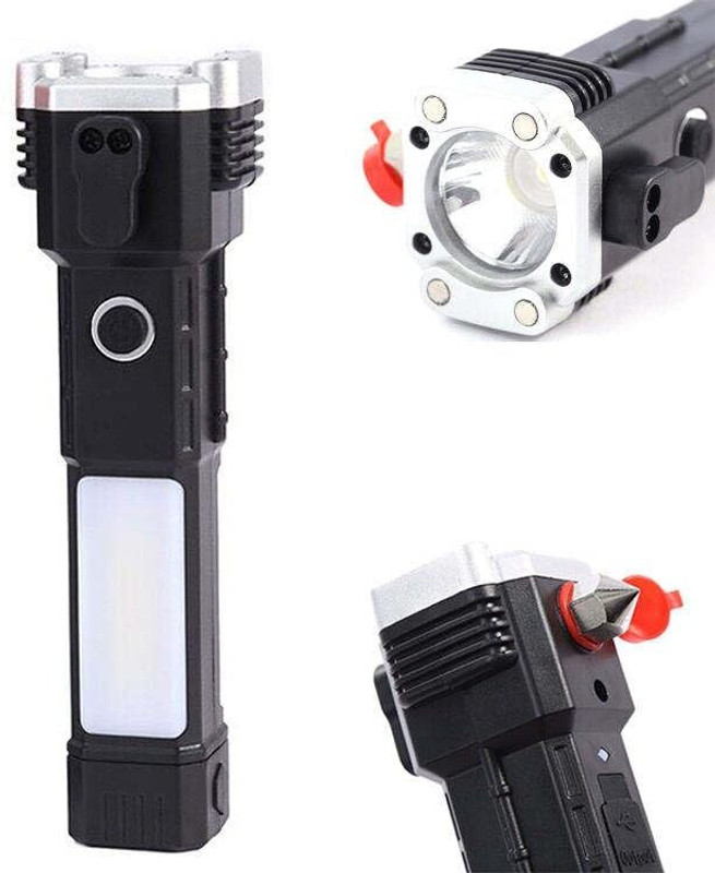 TRINETRAHUB Torch LED Light 3W Rechargeable Long Distance Beam Range with Power Bank Dimmer Switch