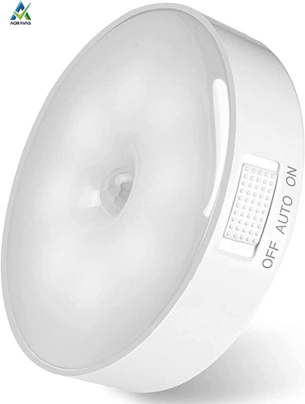 AGRAVAS Rechargeable Motion Sensor LED Night Light with USB Charging & Magnetic Mount Motion Sensor Light