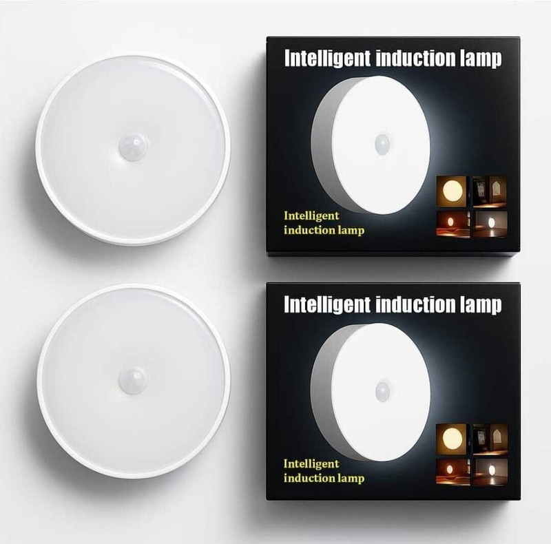 SAASO COOL WHITE BODY INDUCTION SENSOR LED NIGHT LIGHT FOR HOME Motion Sensor Light