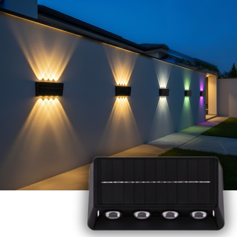 Homehop Solar Wall Lights led lamp outdoor Waterproof for Compound Wall Balcony ,Home Gate Light Outdoor Lamp(Multicolor)
