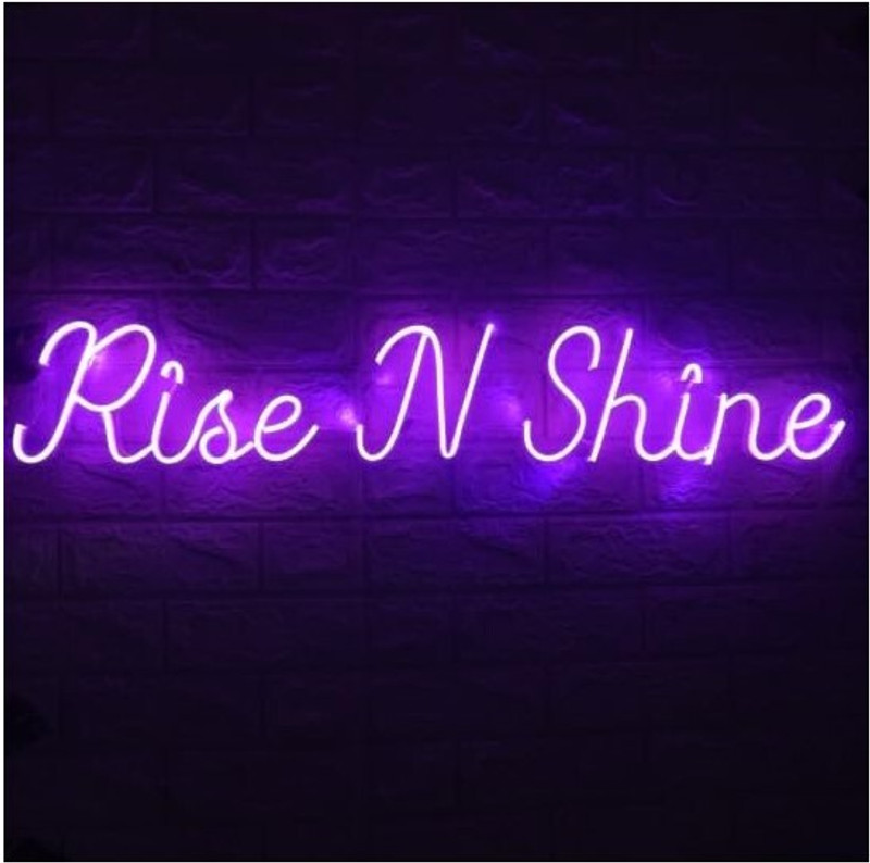 SG Print RiseNShine NeonSign for Wall Decor Bedroom Living room Wedding Gift(36x12) Smart Bulb