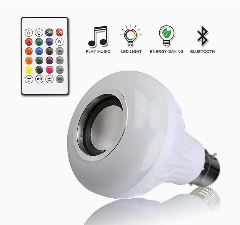 KT ENTERPRISE Speaker Music Bulb RGB Change with 24 Key Remote Controller Smart Bulb