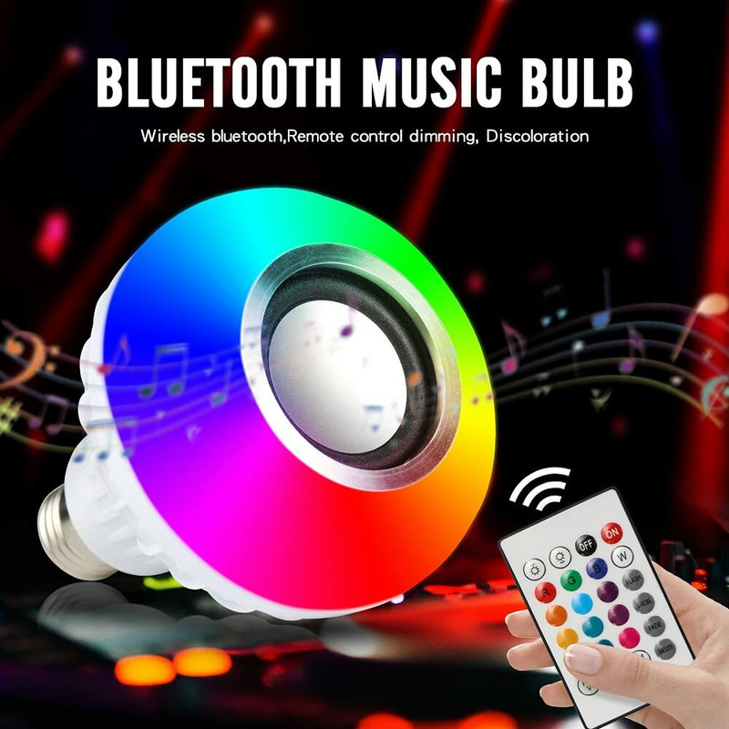 ASTOUND Colour Changing Bluetooth Speaker LED Music Light Bulb Lamp with Remote Control Smart Bulb