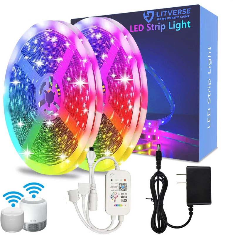 Litverse Led Strip Lights With Power Supply Color Changing 5050 Rgb 300 Led'S light Light Strip