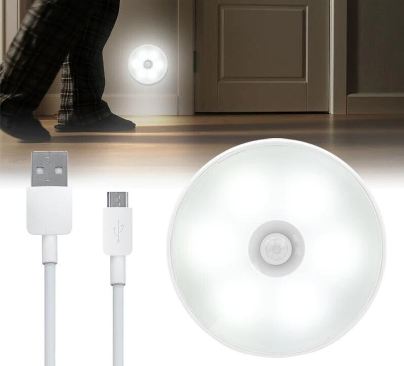 Arbitrary Hub Mini Sensor LED Night Light with USB Charging Cable for Home Bedroom Corridor Motion Sensor Light