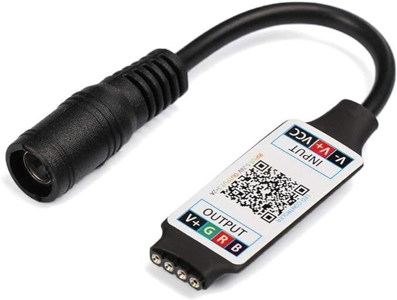 AURECIS 5V-24V Bluetooth RGB LED Controller, Smartphone App for 3528 / 5050 / COB Lights