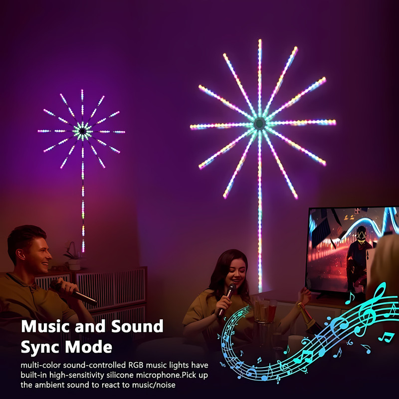 Vedara ®Firework Led Strip Light Launch Effect Music Sync RGB Color Changing Light Strip
