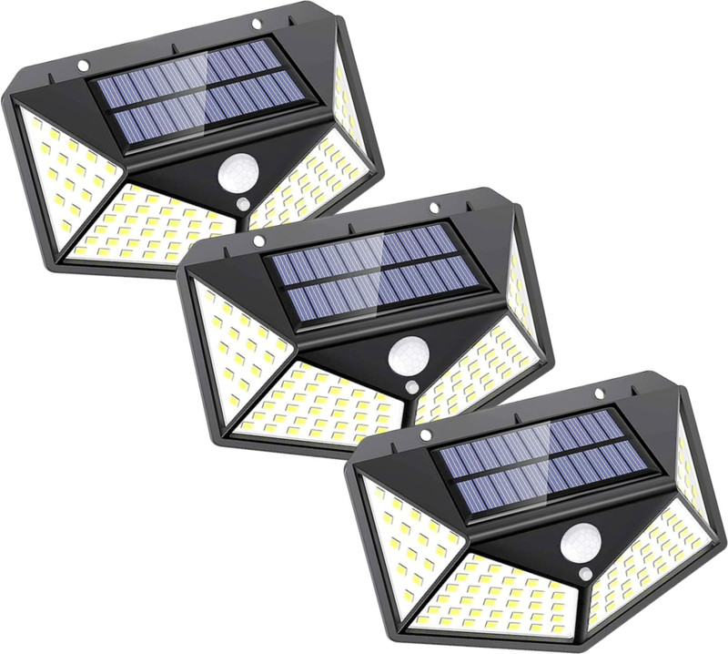 SSS Solar Indication Wall Double Lamp Outdoor Light 100 LEDs with Solar Panel And Motion Sensor Light