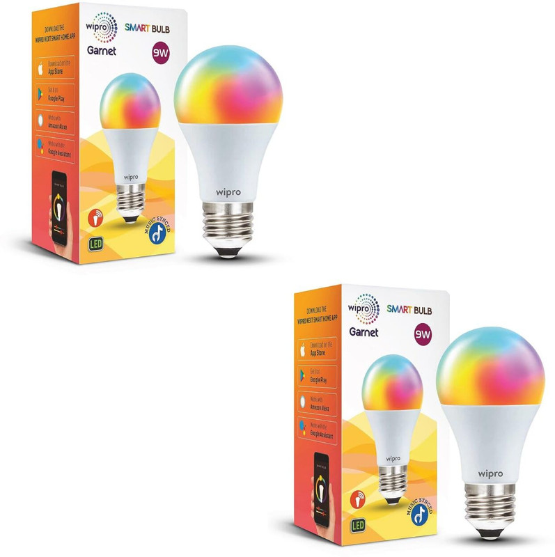 Wipro Garnet 9W E27 (Pack of 2) Smart Bulb
