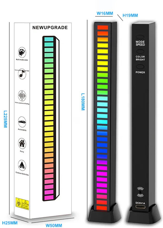 Budwill LED Light Bar, RGB Music Rhythm Light Smart Sensor Light