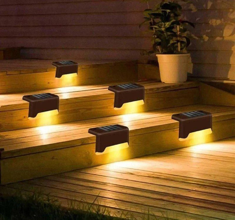 Suvaniq Nirlobh Solar Step Light Outdoor Waterproof LED Stair & Deck Solar Pack Of 4 Smart Sensor Light