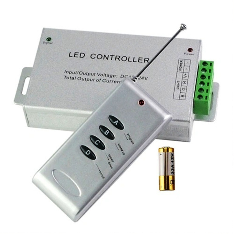 BALRAMA Aluminum Case RGB Strip Light LED Pixel Controller DC 12-24V Wireless RF Remote Dimmer Switch
