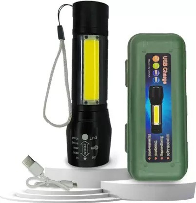 Oximus Rechargeable LED Long Range Mini COB Search Flashlight smart light Table Lamp