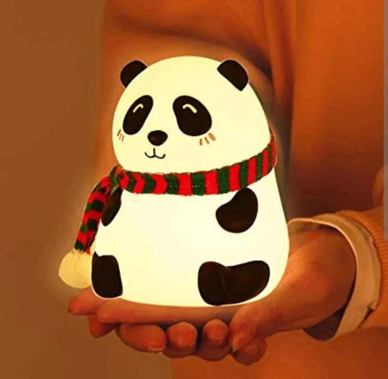 FINARO Cute Panda,USB Rechargeable, 7-Colors Changing Light, Room Decor Study Lamp(14 cm, White)