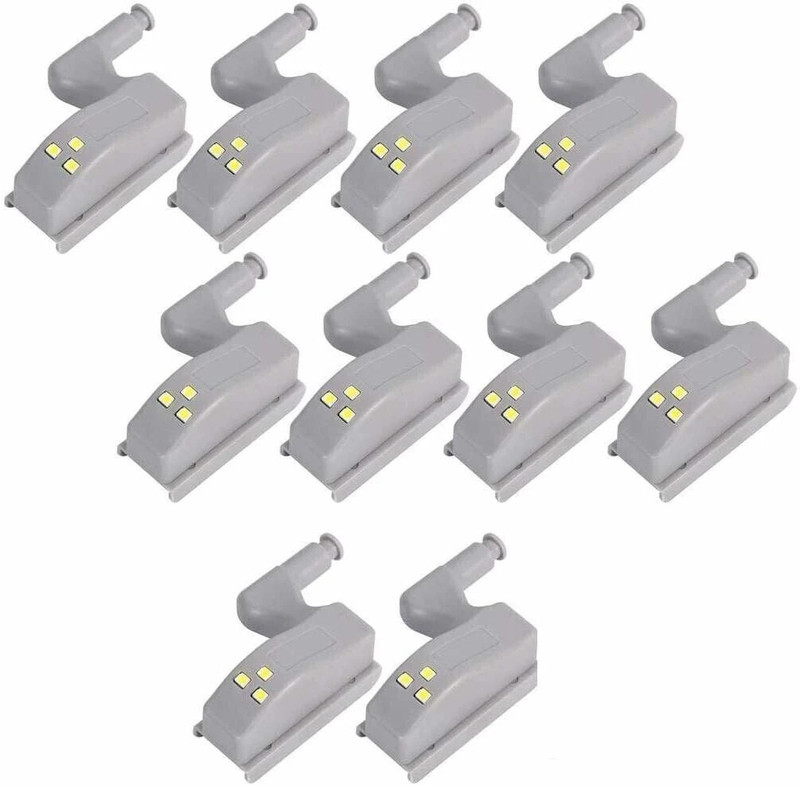 SOUVENIR Universal Wardrobe Cabinet Hinge LED Motion Sensor Night Light System for Almirah, Kitchen, Cabinet, Cupboard, Closet, Living Room/Bedroom(10pc) Smart Sensor Light