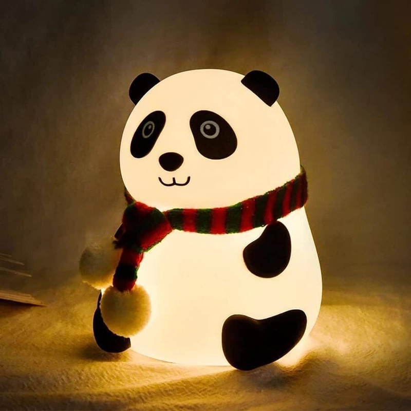 Bluetech Panda Light toy for Kids, LED Tap Fun Lamp for Kids Room, Rechargeable Lamp - 15 cm(White)