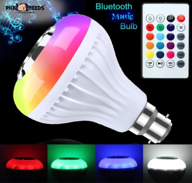 LUTENET Bluetooth LED Music Bulb Colorful Lamp WITH Speaker Music Player Remote Control Smart Bulb