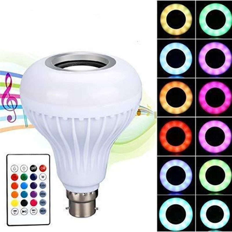 ZYNATY RGB LED Music Bulb Speaker With Remote Control Feature Smart Bulb
