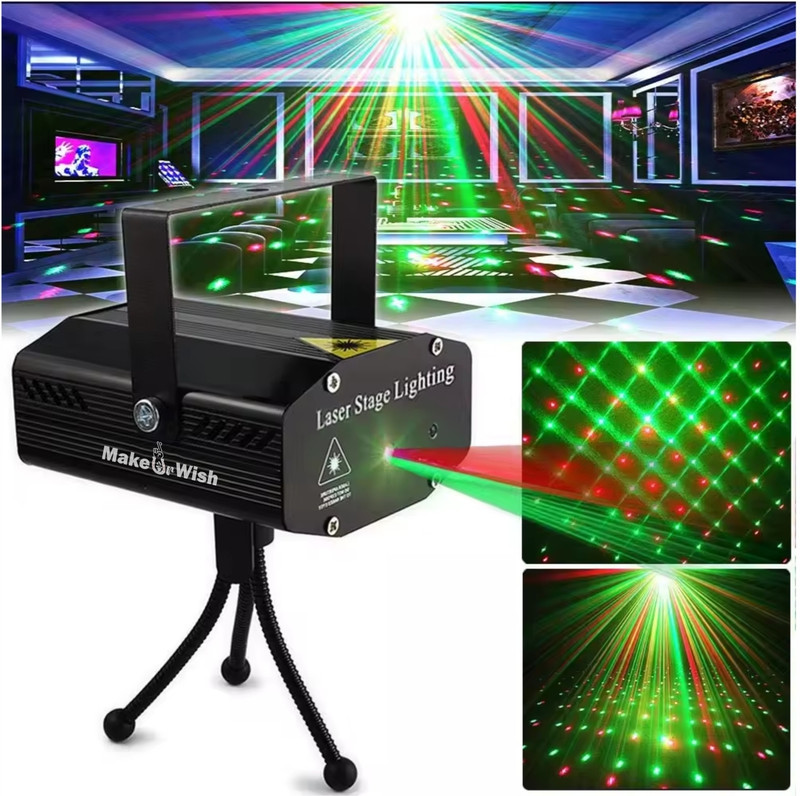 Make Ur Wish LED Disco Strobe Stage Laser Light 6 Modes Multicolor Combination for Decoration