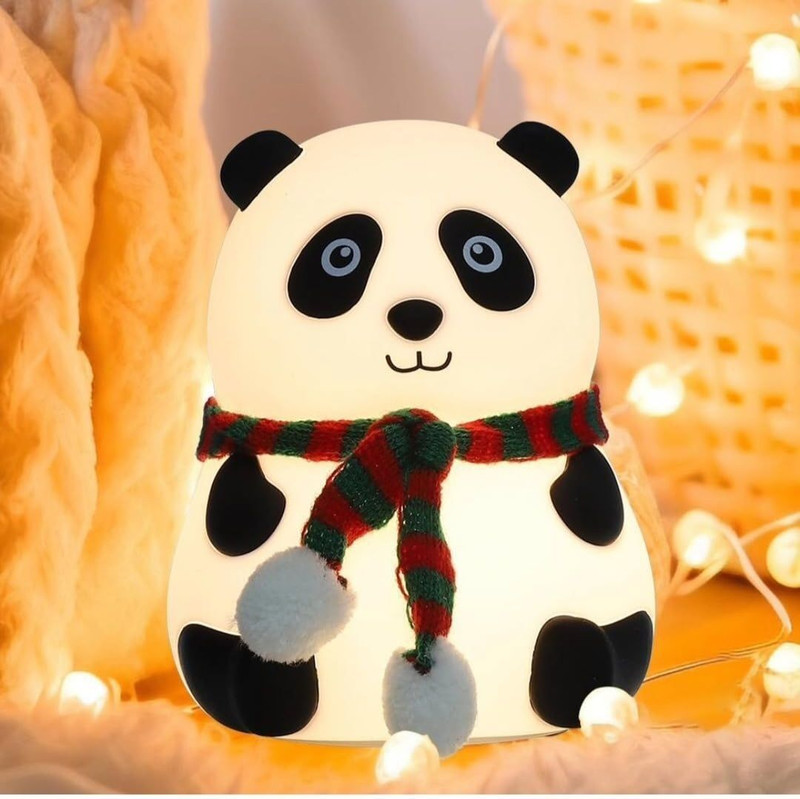 Mira Farmcraft Adorable Silicone Cute Panda 7-Color LED Changing Lamp Rechargeable Night Light Table Lamp(14 cm, Multicolor)