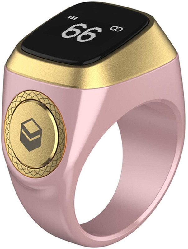 iQIBLA Smart Ring E01 Tasbih Finger Ring 20MM - Pink & Gold Smart Ring(10.5, Pink & Gold)