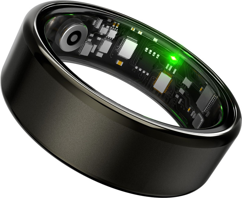 Alti Pace Smart Ring 5ATM Stainless Steel Health Tracker, Sleep, SpO2 & Heart Rate Smart Ring(8, Black)