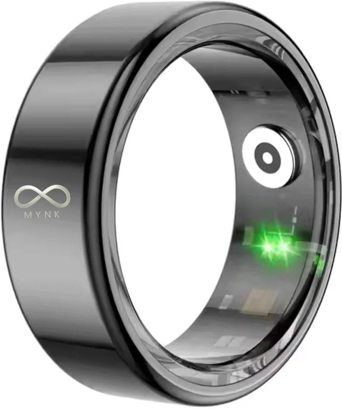 MYNK Smart Ring | Stress, Sleep, BP, HRV & SpO₂ Monitor | Health & Activity Tracker Smart Ring(8, Black)