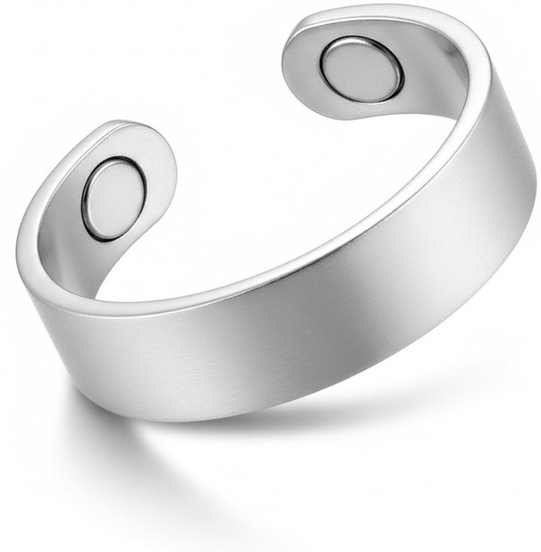 ABC Silver Pure Copper Sugar control Ring Smart Ring(XL, Silver - Midnight)