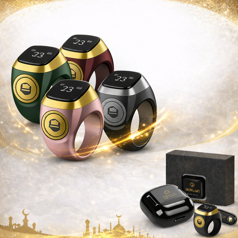 zeeshancapmart Digital Tasbih Ring Counter 18mm Rechargeable LED Smart Tasbeeh Ring Smart Ring(8, Multicolour)