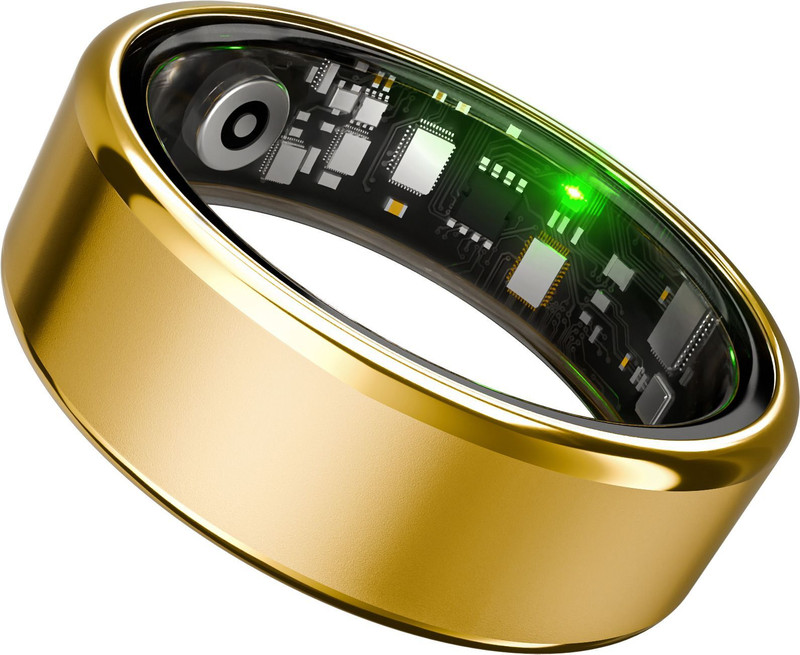 Alti Pace Smart Ring | 5ATM Steel | Heart Rate, SpO₂, HRV, Stress & Sleep Monitoring Smart Ring(10, Golden)
