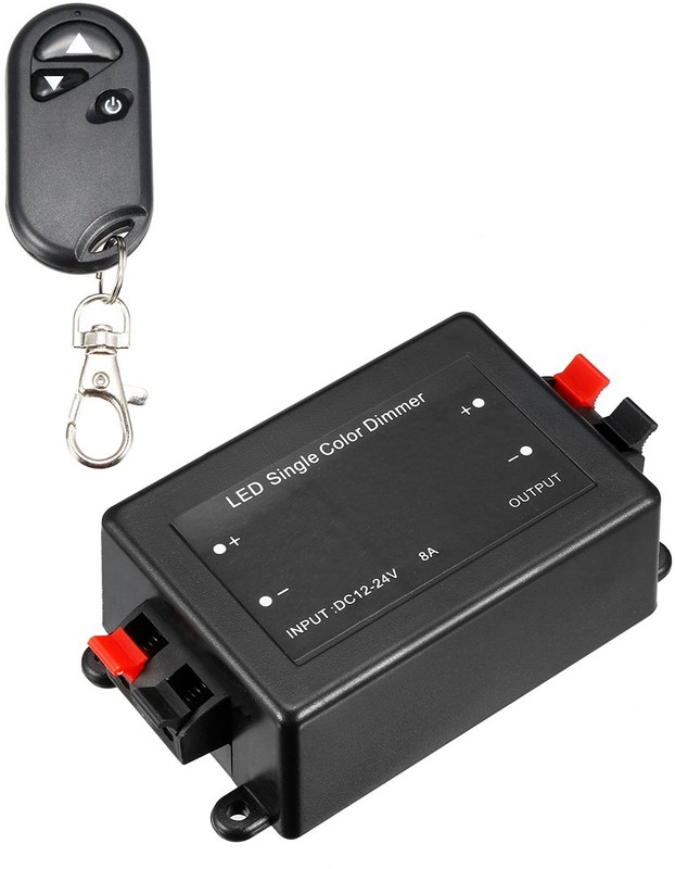BALRAMA 12V/24v 8A DC Wireless LED Dimmer Remote Single Color LED Strip Light Controller(Black)