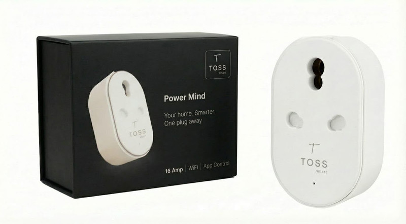 Toss Smart 16A WiFi Smart Plug with Energy Monitor | Works with Alexa & Google Home Smart Plug(White)