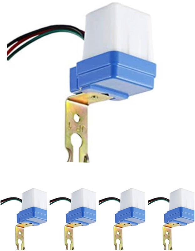 Lampion Electronics 220Volt AC Auto Day/Night Sensor Switch, 7Amp Automatic ON/OFF Switch Pack of 5 Smart Switch(White)