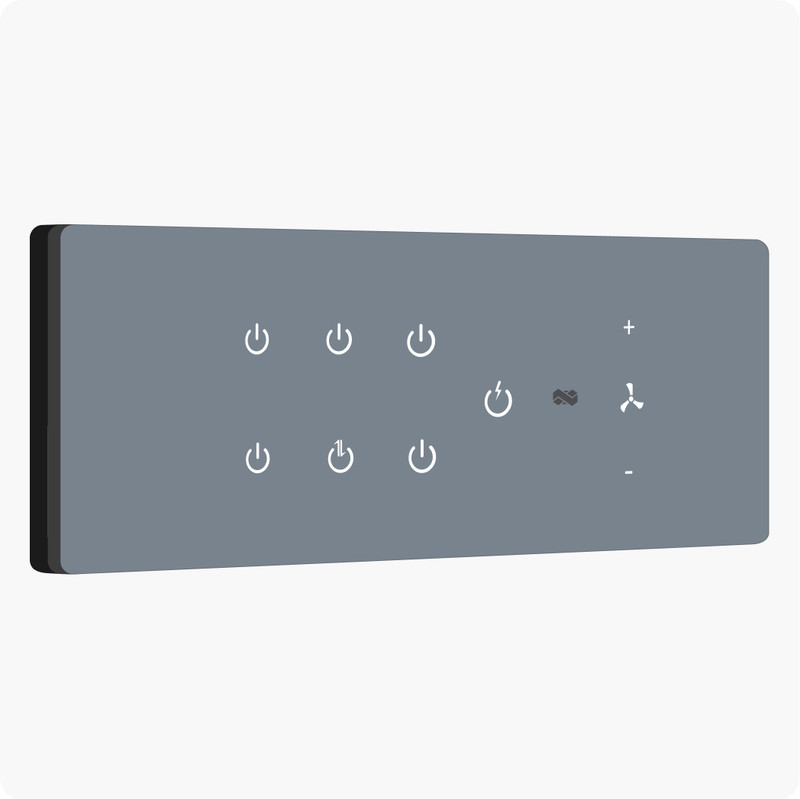 iotics Smart Touch Switch for 7 Lights & 1 Fan, Remote, Mobile App, Alexa & Google Home Smart Switch(Grey)