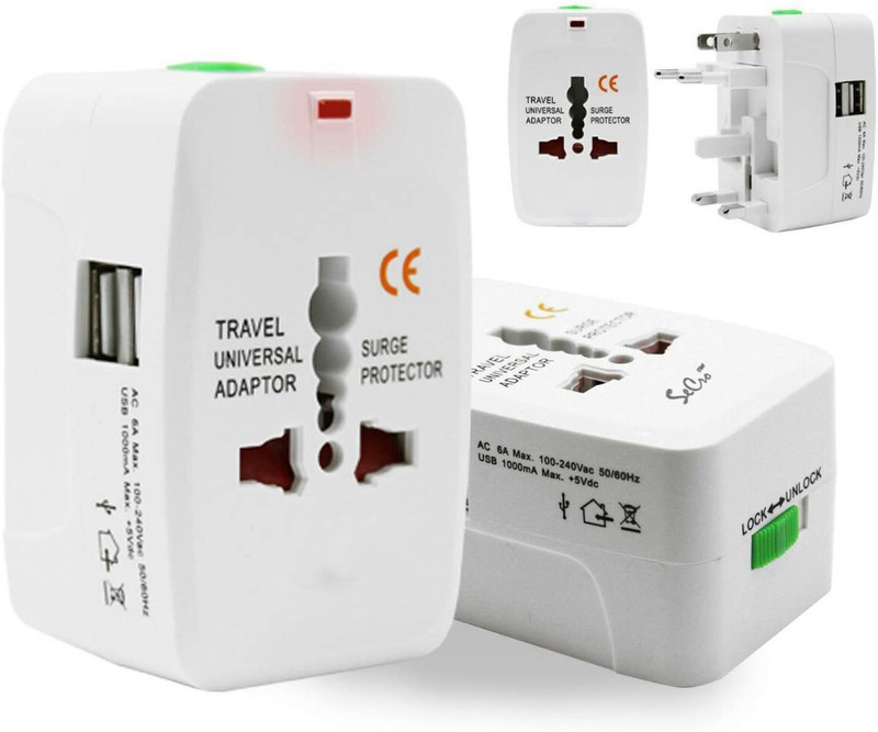 Eboxi Smart All in One International Universal Travel Adapter(EU US AUS NZ UK) Smart Plug(White)