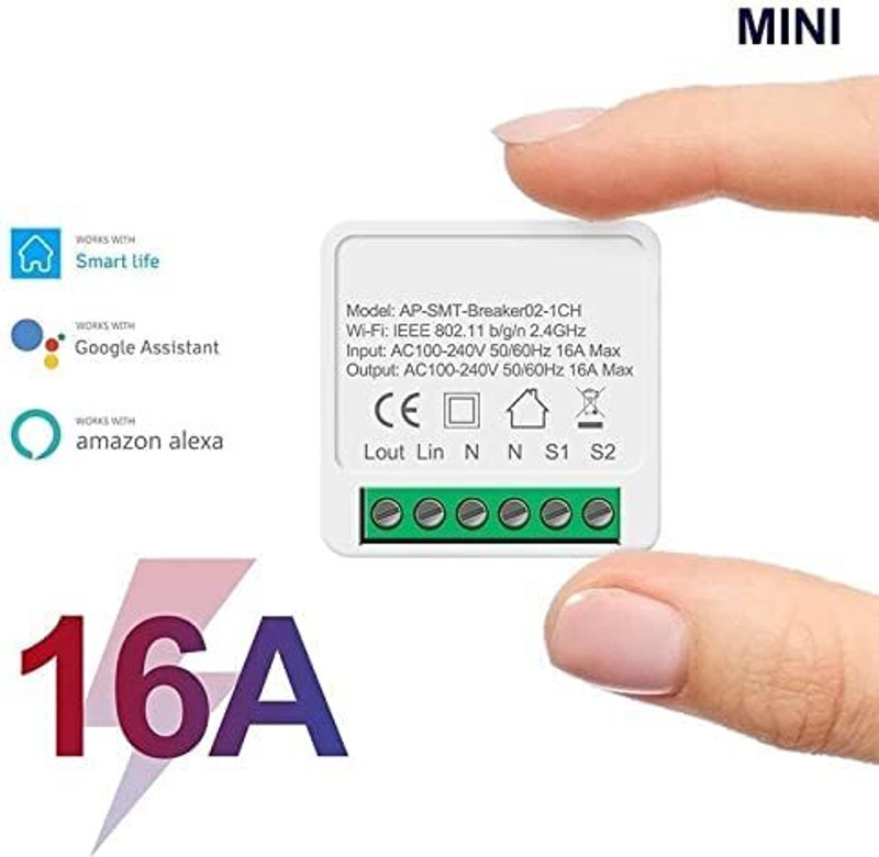 Jenix WiFi Smart Switch for Electrical Appliance 16A Smart Home Automation,Mobile App(White)